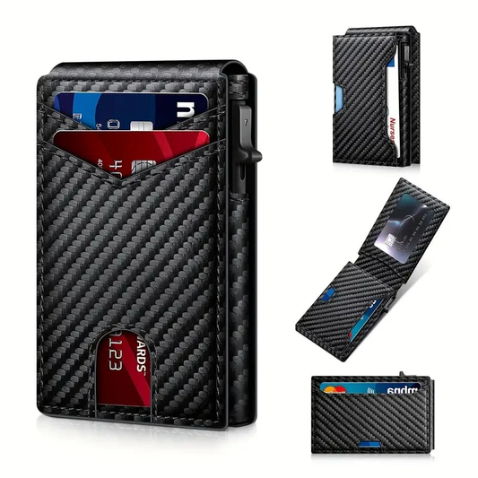 🔥Slim Pop-Up RFID Wallet for Men –1ID Window, Pop-Up Card Holder,Money Clip