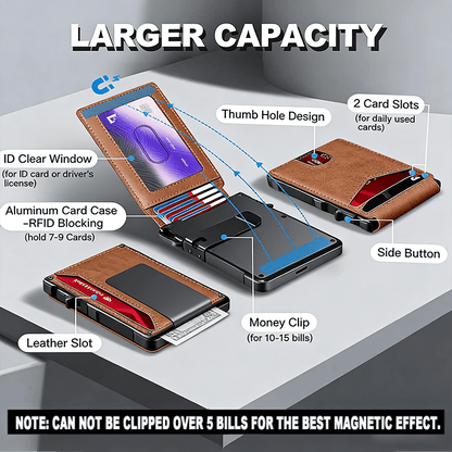 🔥Slim Pop-Up RFID Wallet for Men –1ID Window, Pop-Up Card Holder,Money Clip