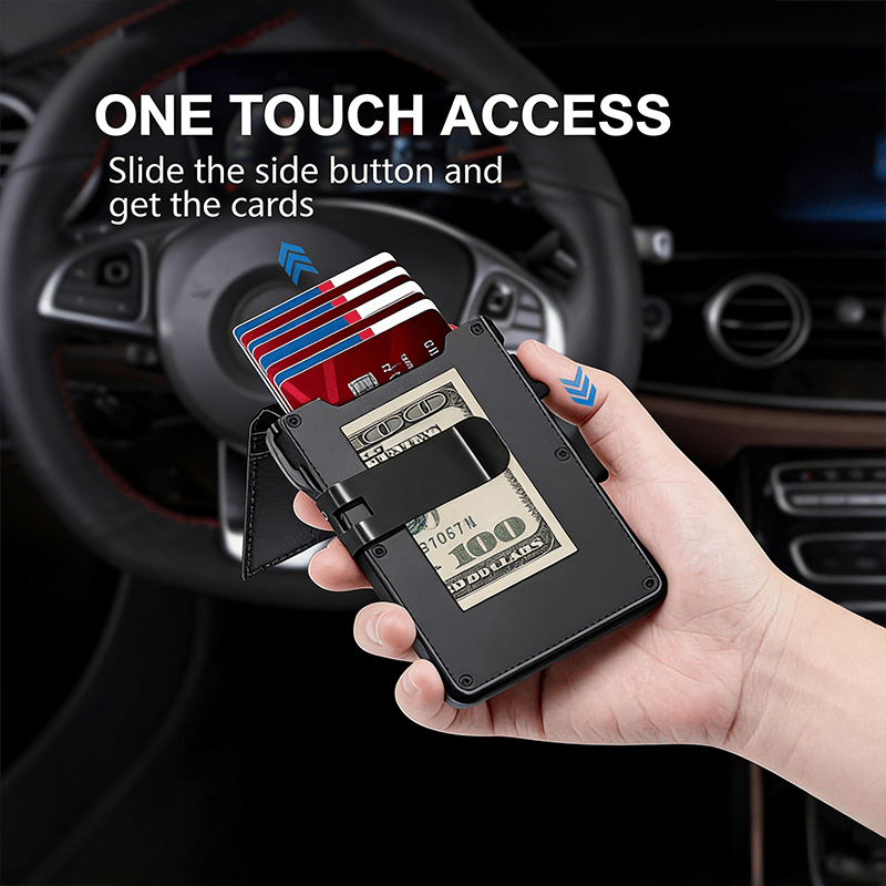 🔥Slim Pop-Up RFID Wallet for Men –1ID Window, Pop-Up Card Holder,Money Clip